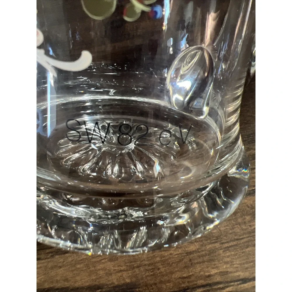 Vintage Joska German Crystal Beer Stein Pewter Lid Mug Villa Flora NWT 1986‎